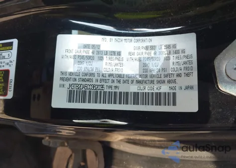 2012 Mazda Cx-9 Grand Touring from USA, damaged, VIN JM3TB2DA5C0362035